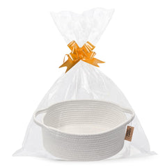 COMFY-HOMI small woven basket with handles for easy toy storage in living rooms.