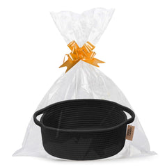 COMFY-HOMI small woven basket with handles for easy toy and blanket storage.