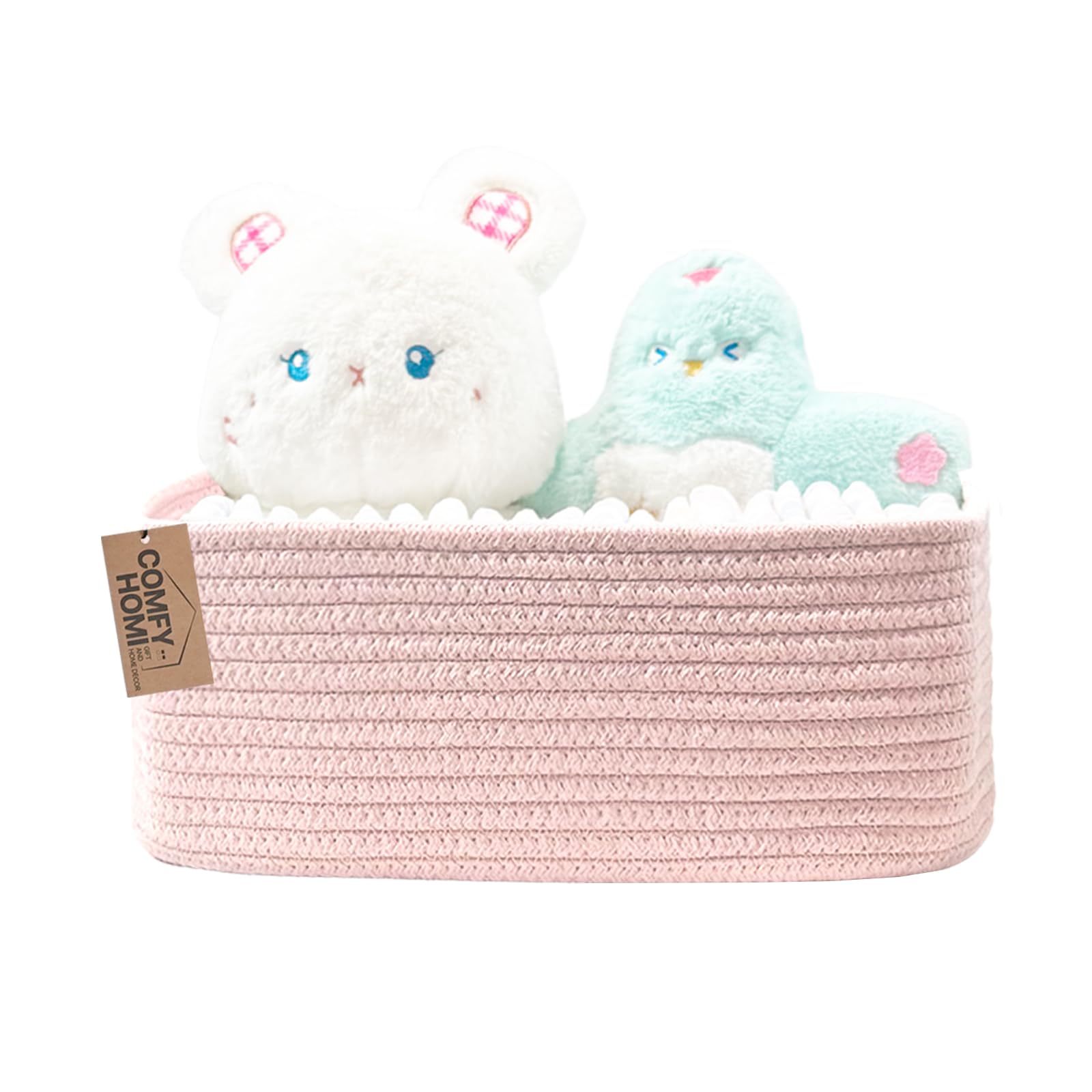COMFY-HOMI storage basket closeup weave shows durable cotton rope for sturdy, organized spaces