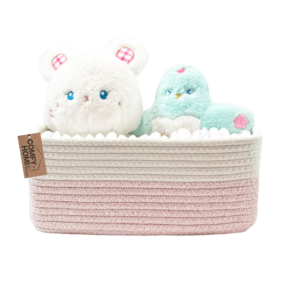 COMFY-HOMI storage basket with rectangular design ideal for toy storage and shelf organization.