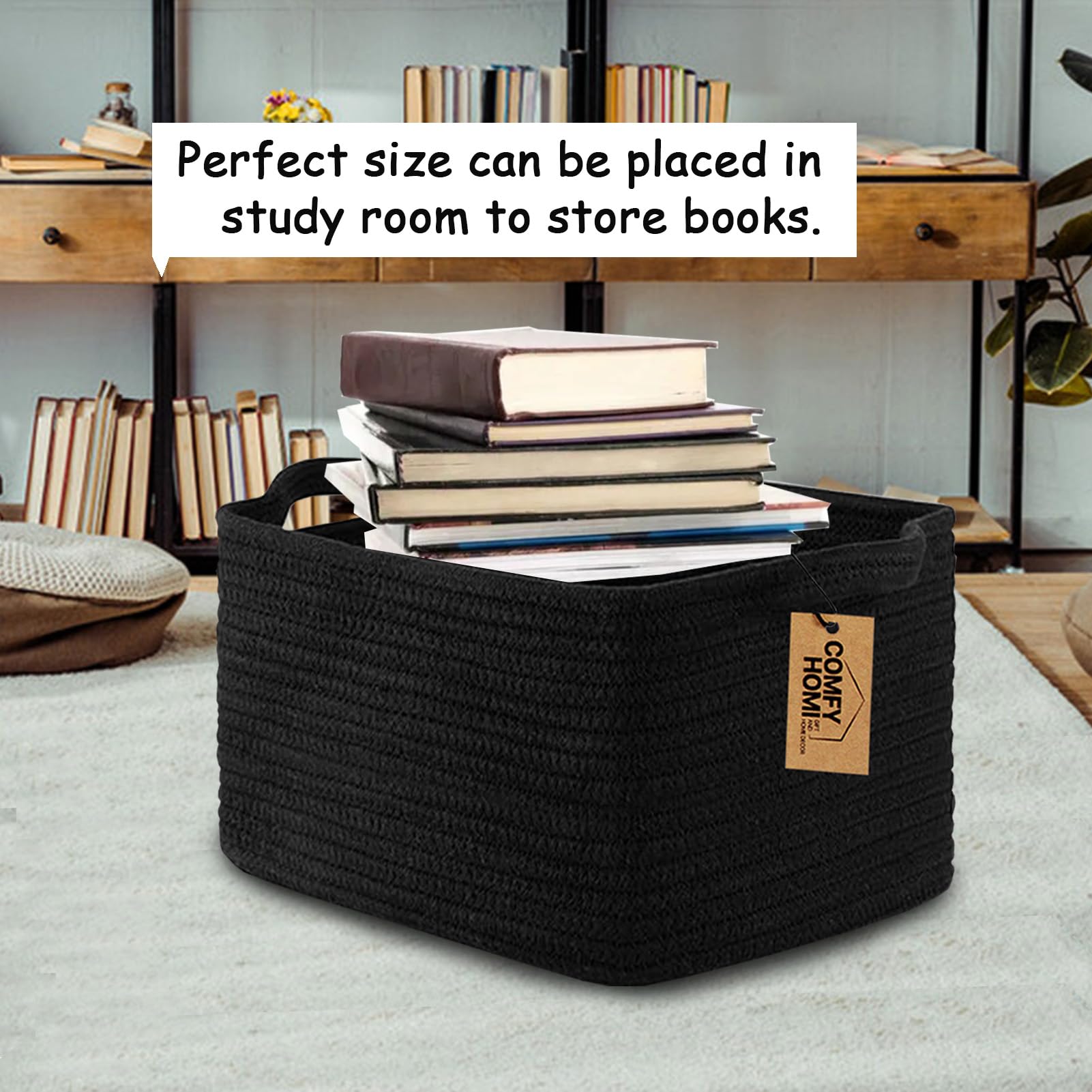 COMFY-HOMI storage basket folded shape showcases flexible storage for small spaces.
