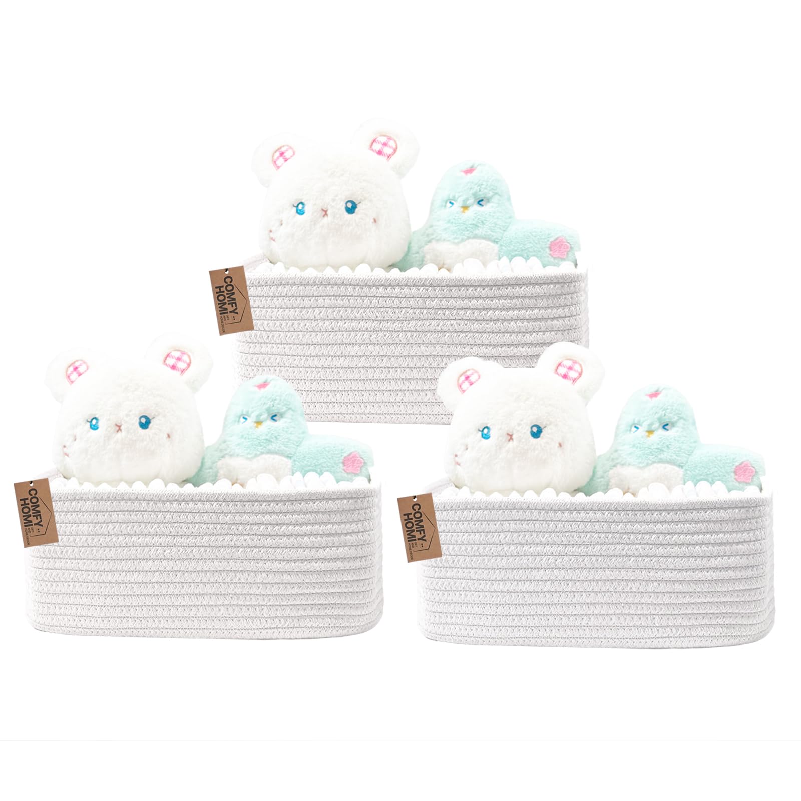 COMFY-HOMI storage baskets rectangular design ideal for neater shelves and toy organization.