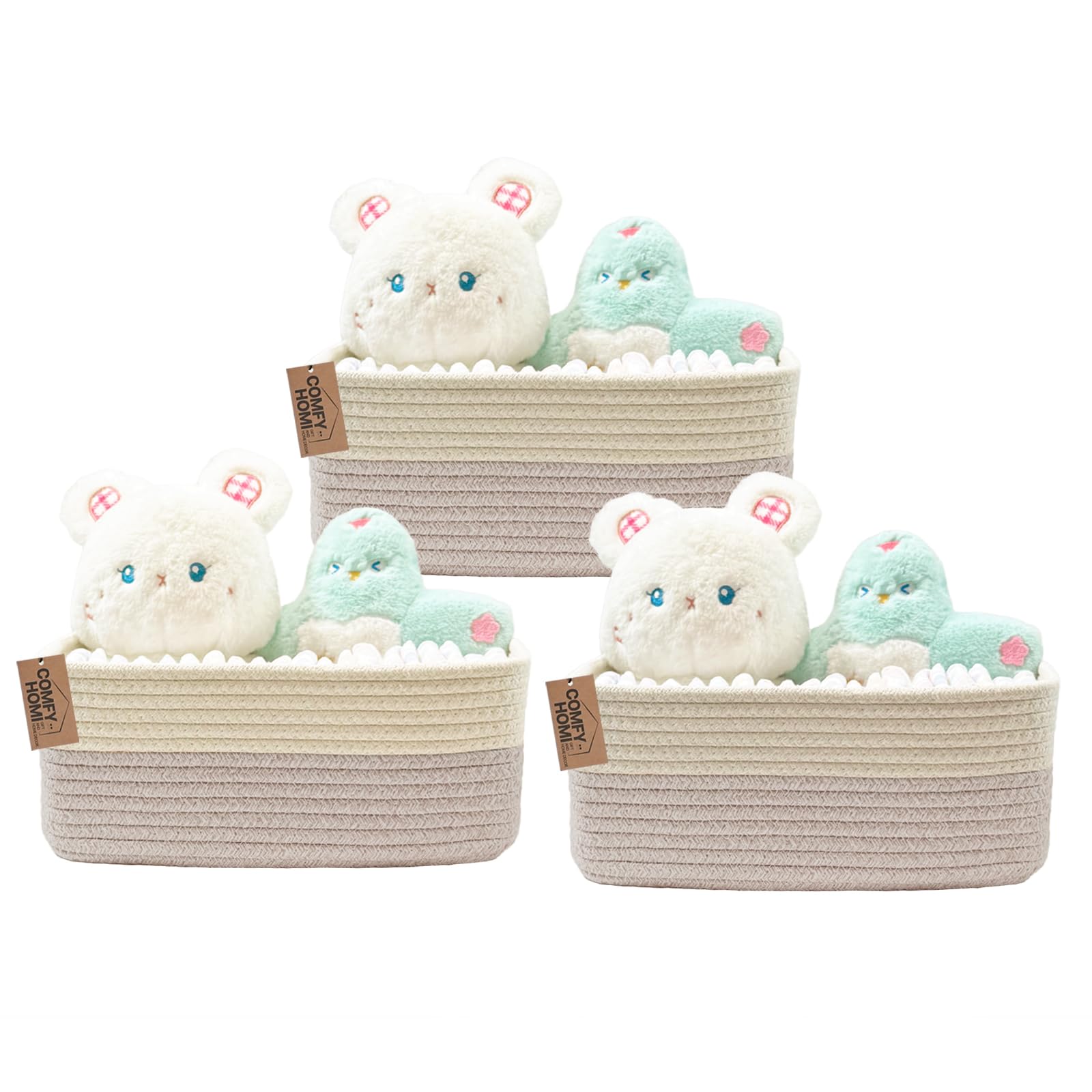 COMFY-HOMI three-basket gift-pack on shelf enhances organization