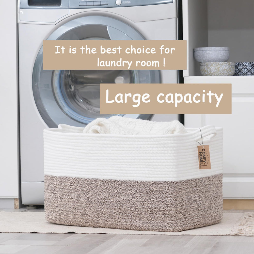 COMFY-HOMI towels and blankets storage basket blends with decor