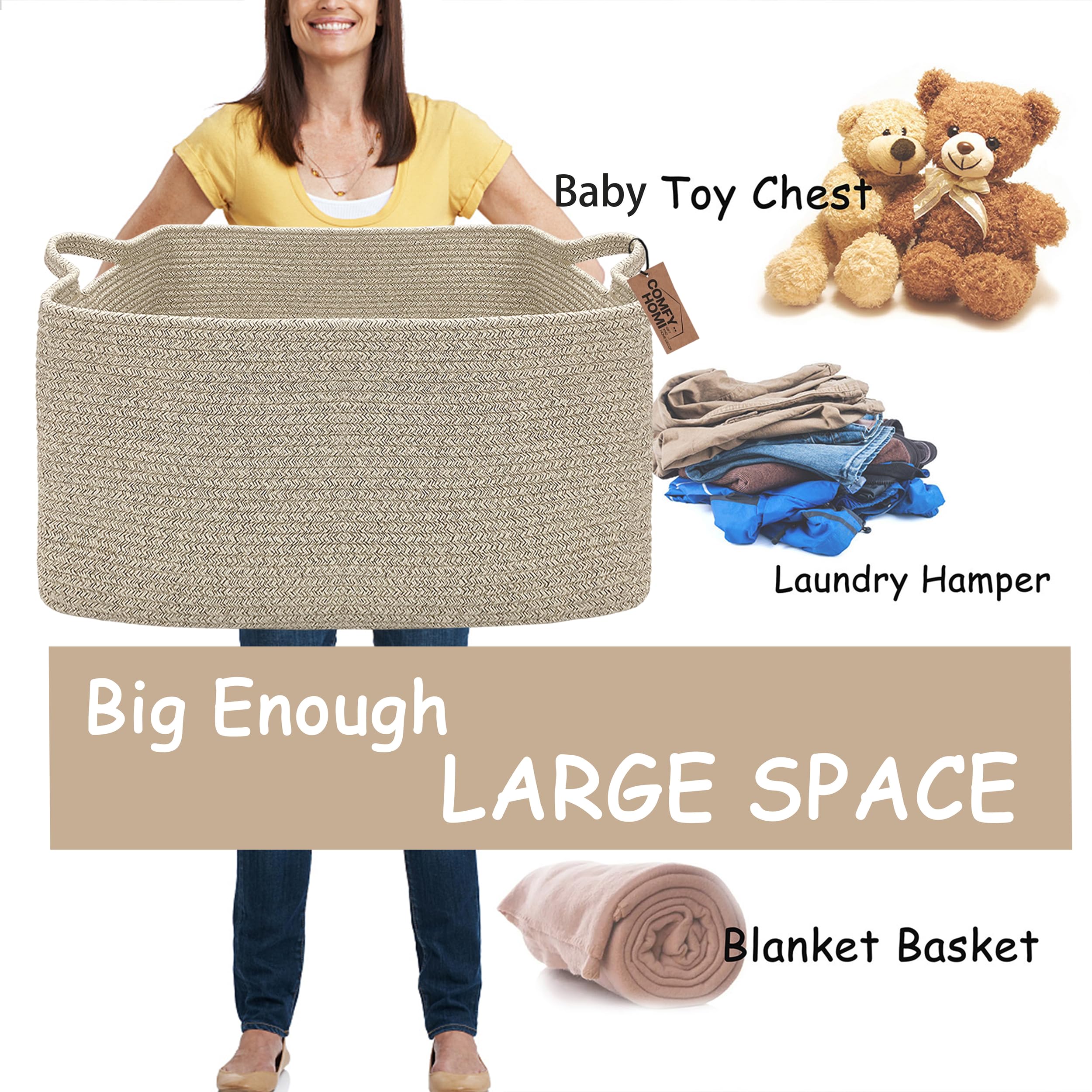 COMFY-HOMI toy organization bin in a closet showcasing large capacity for plush toys