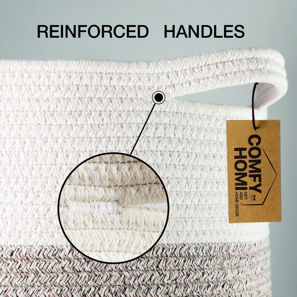 COMFY-HOMI woven cotton rope detail highlighting natural material and soft texture
