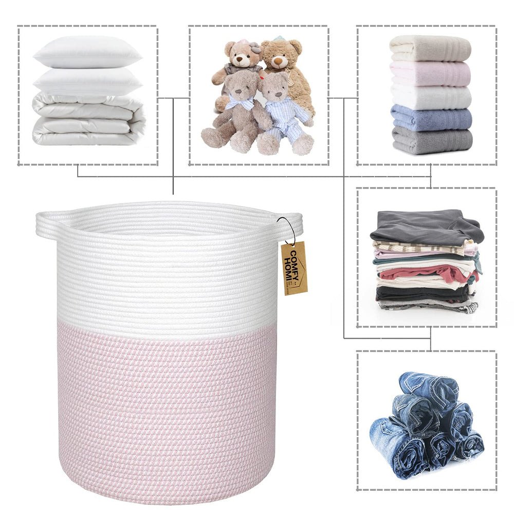 COMFY-HOMI large-capacity basket ideal for blankets and towels