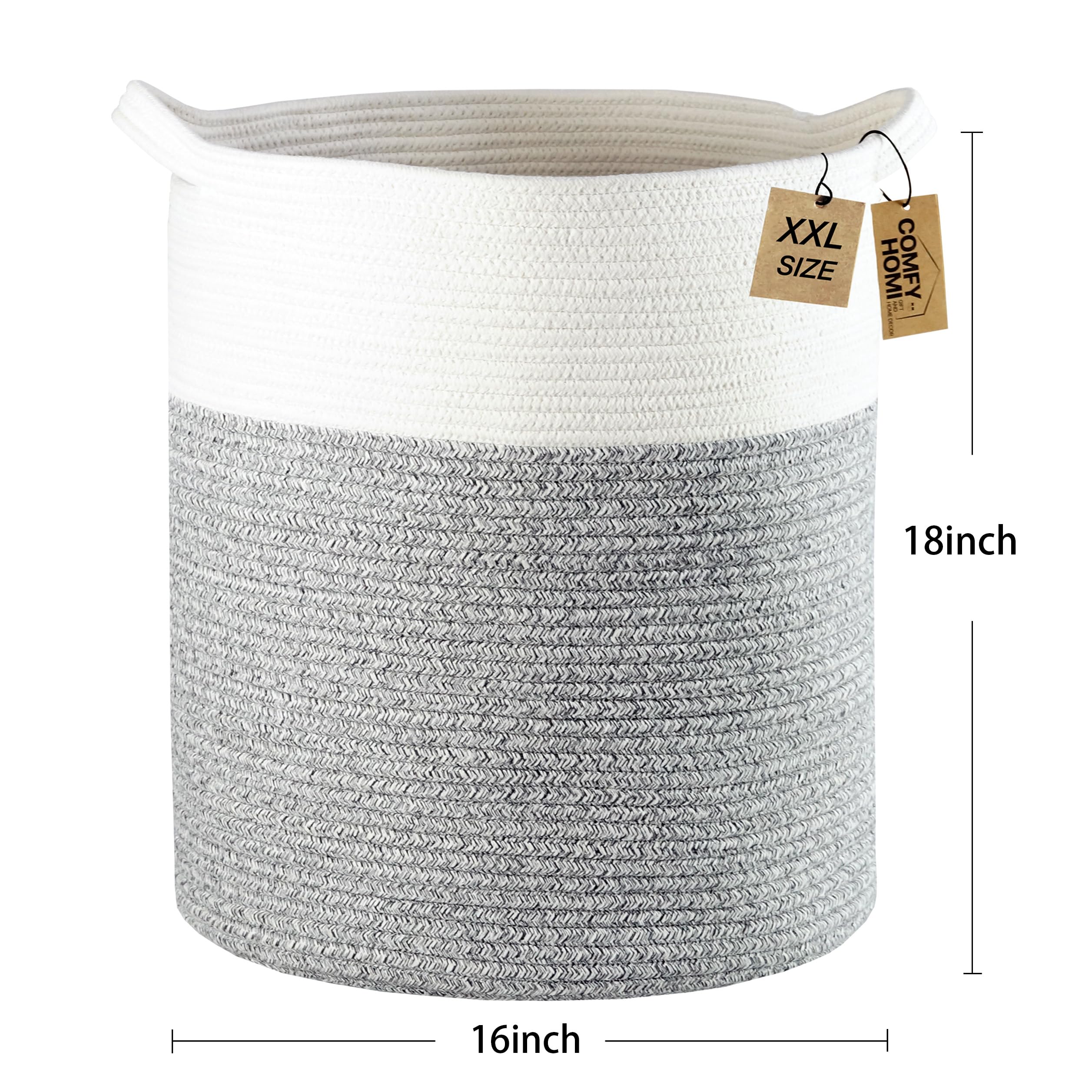 COMFY-HOMI rope basket close-up reveals natural fibers ideal for safe, stylish storage