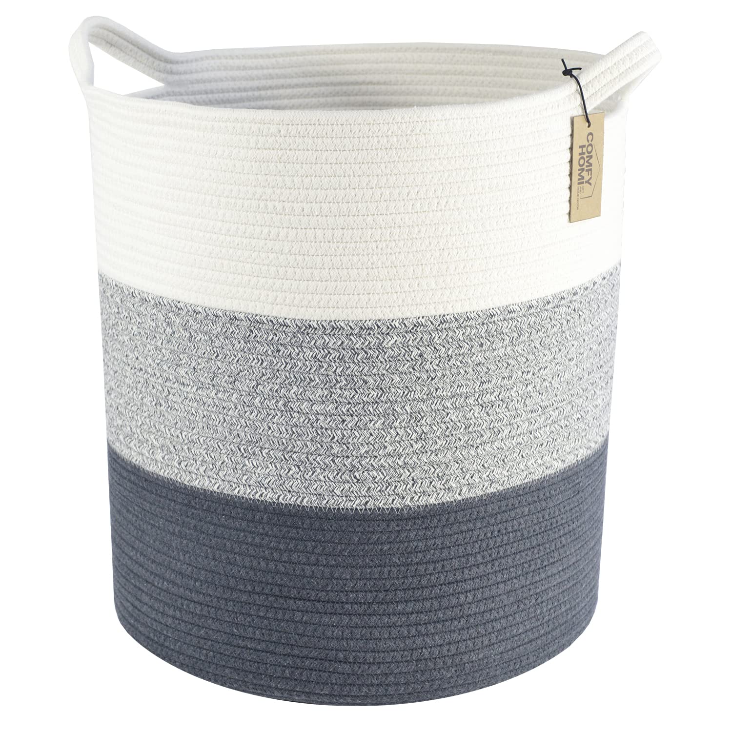 COMFY-HOMI XXL laundry basket with handles offers easy transport for bulky laundry.