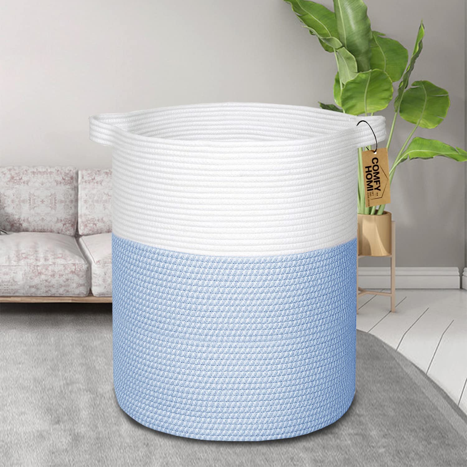 COMFY-HOMI XXL laundry basket in living room as storage