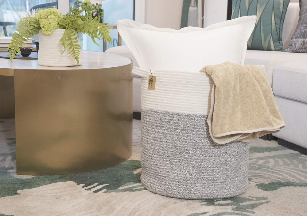 COMFY-HOMI XXL basket with side handles ensures easy lifting when full