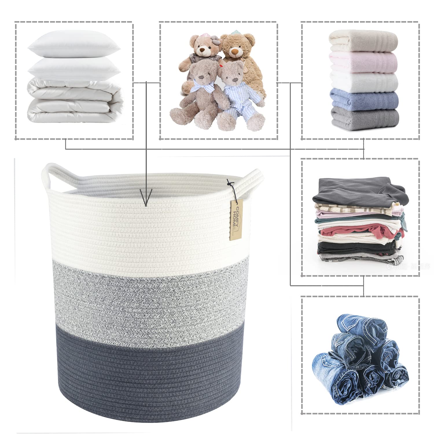 COMFY-HOMI laundry hamper folds easily for shaping and quick setup.