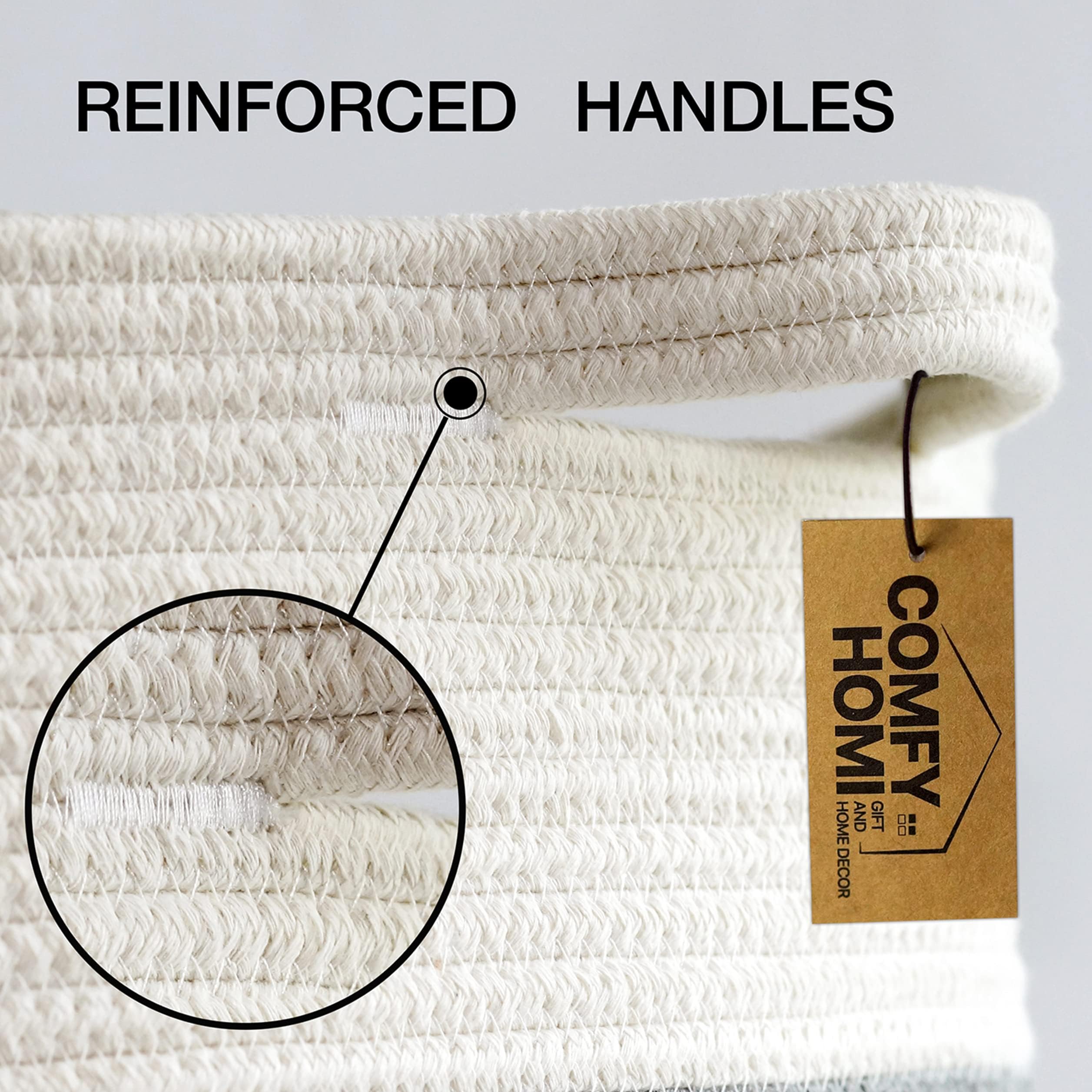 COMFY-HOMI soft baby basket keeps nursery items organized and safe.