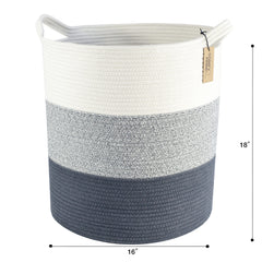 COMFY-HOMI woven storage basket blends with living room decor.