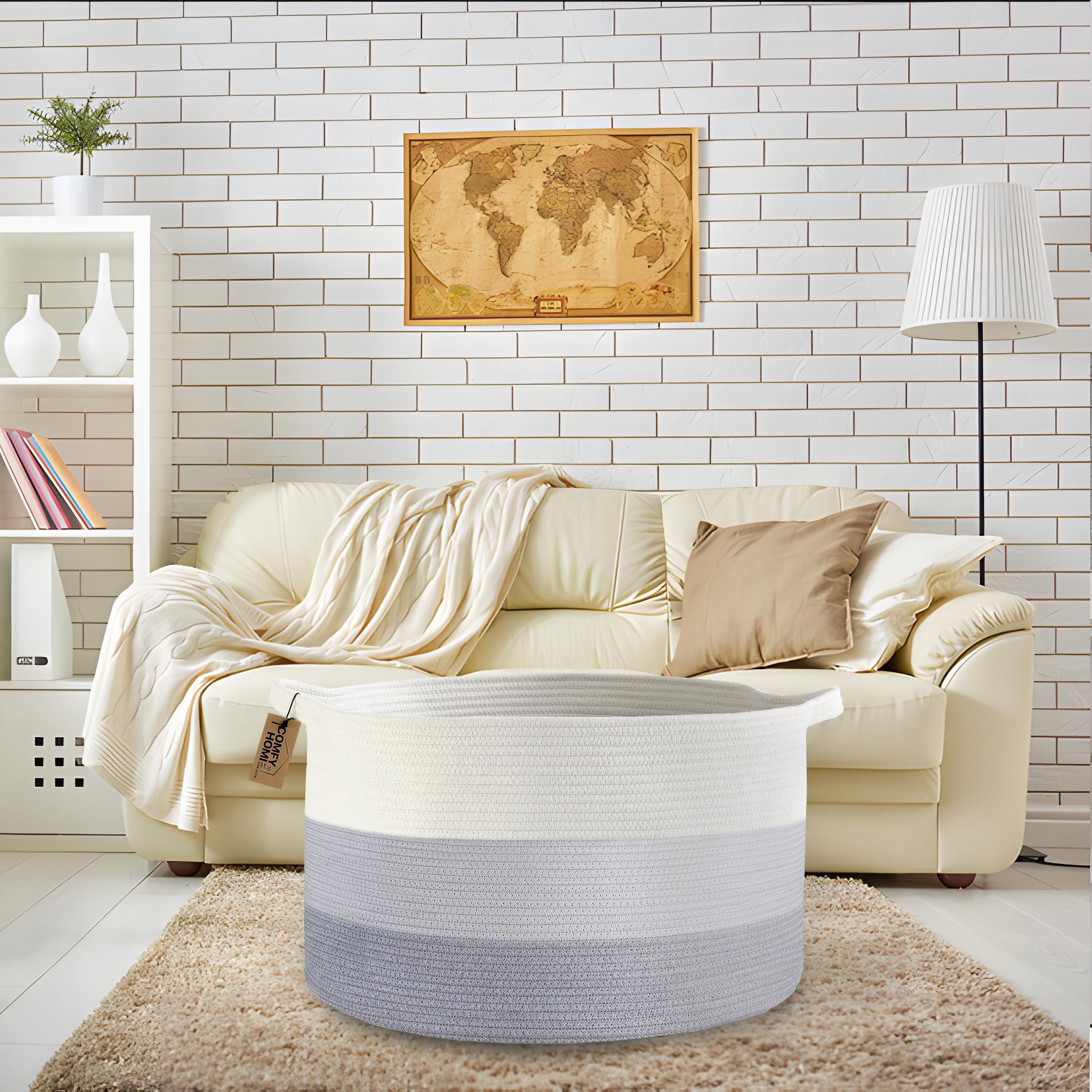 COMFY-HOMI XXXL closeup weave highlights natural cotton rope texture