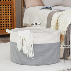 COMFY-HOMI XXXL basket in a living room with ample blanket storage.