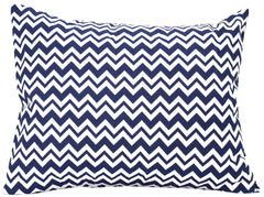 Comfy Turtles cotton toddler pillowcase in navy chevron with a 13x18 fit for comfy naps