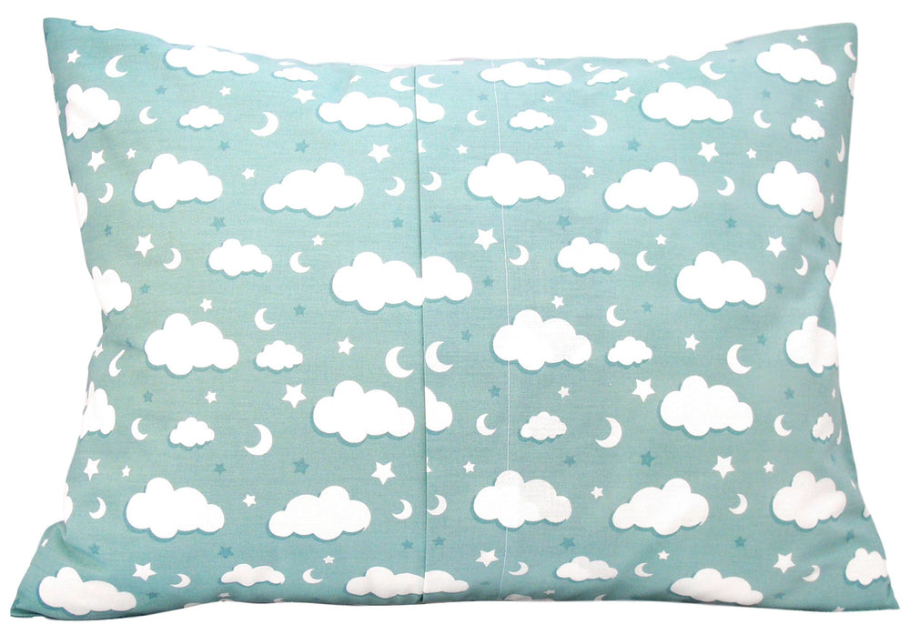 Comfy Turtles Gray Star toddler pillowcase featuring star pattern for calming sleep.