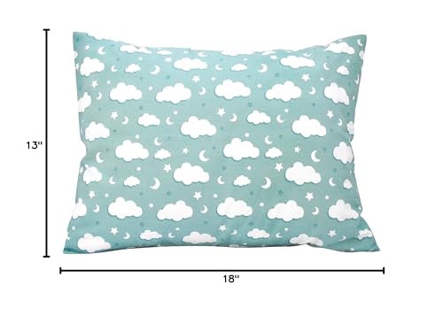 Comfy Turtles Green Cloud toddler pillowcase in travel-ready style for gentle comfort.