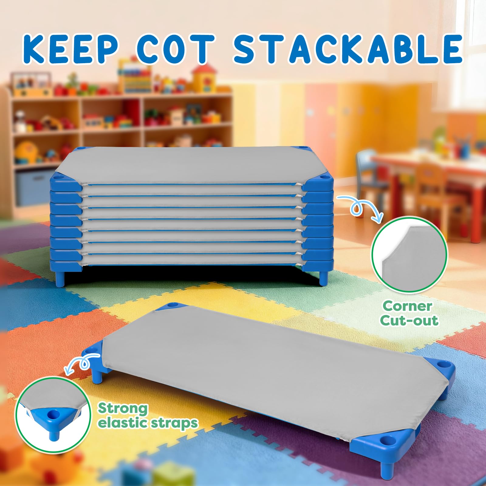 Comfyanno breathable, hypoallergenic fabric keeps kids comfortable.