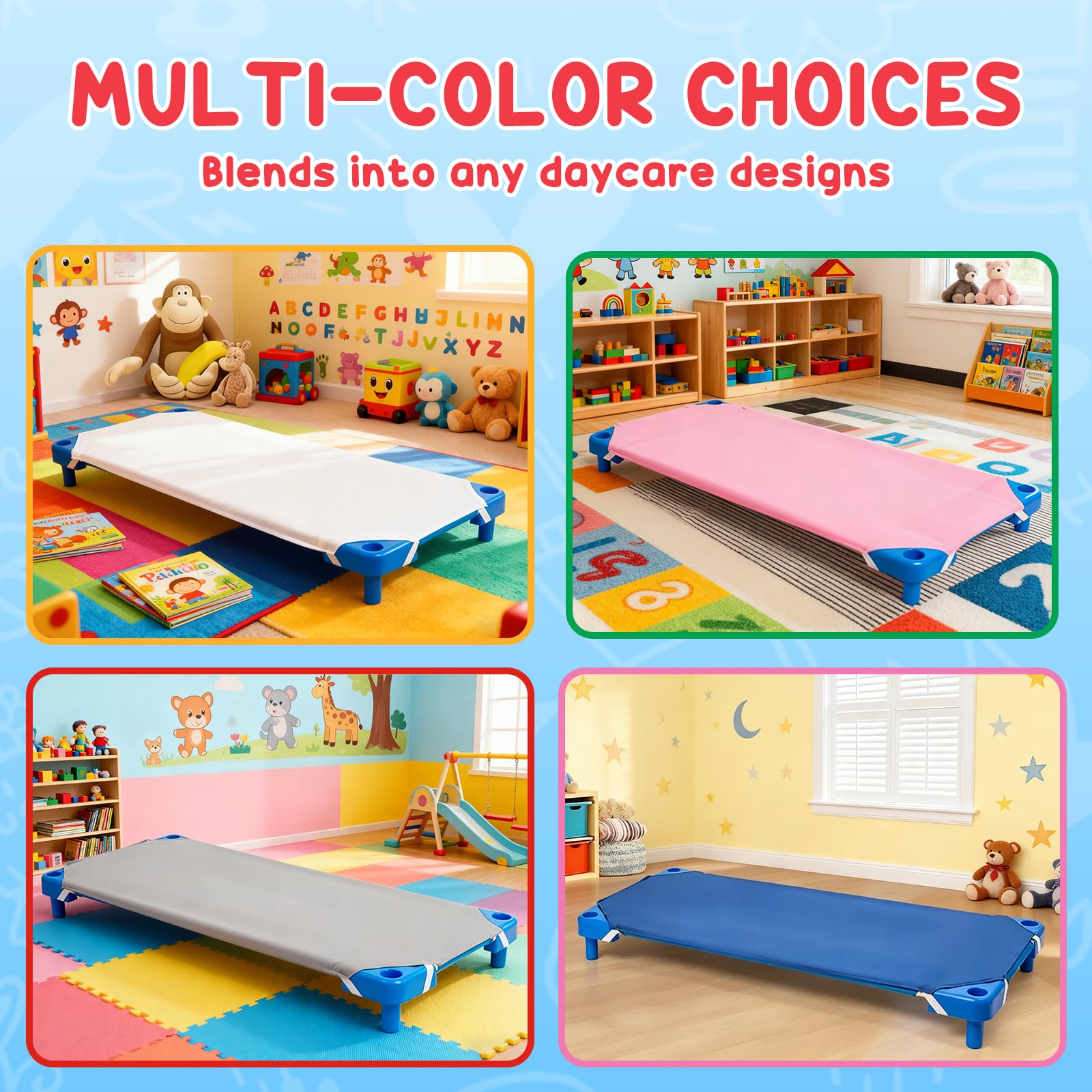 Comfyanno grey cot sheets for toddler naptime in daycare settings.
