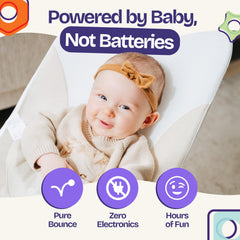 ComfyBumpy bouncer harness closeup displaying secure 3-point harness and support