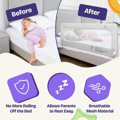 ComfyBumpy bed rail spans a low-profile mattress for full coverage.