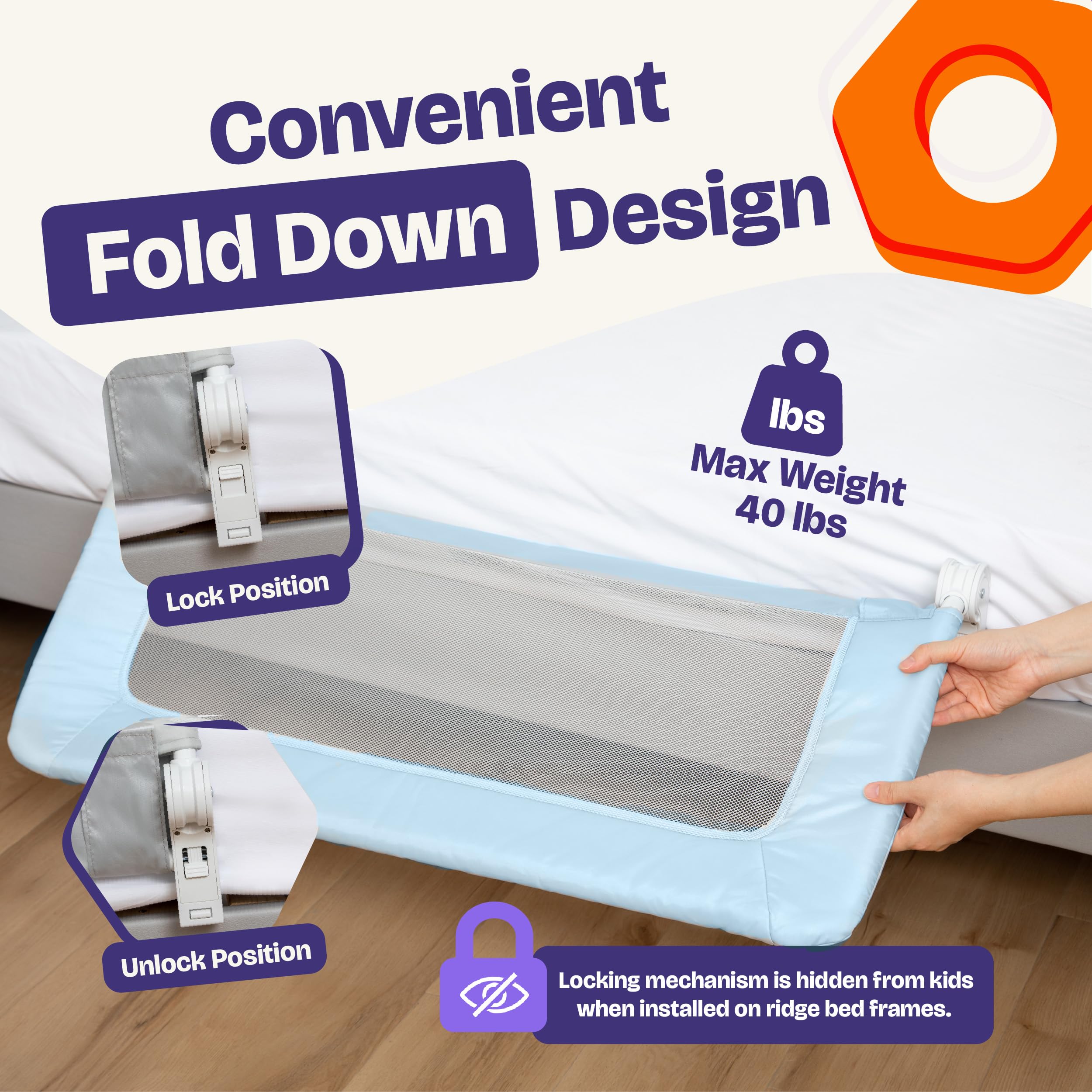 ComfyBumpy bed rail blue twin-bed-fit demonstrates versatile use across sizes.