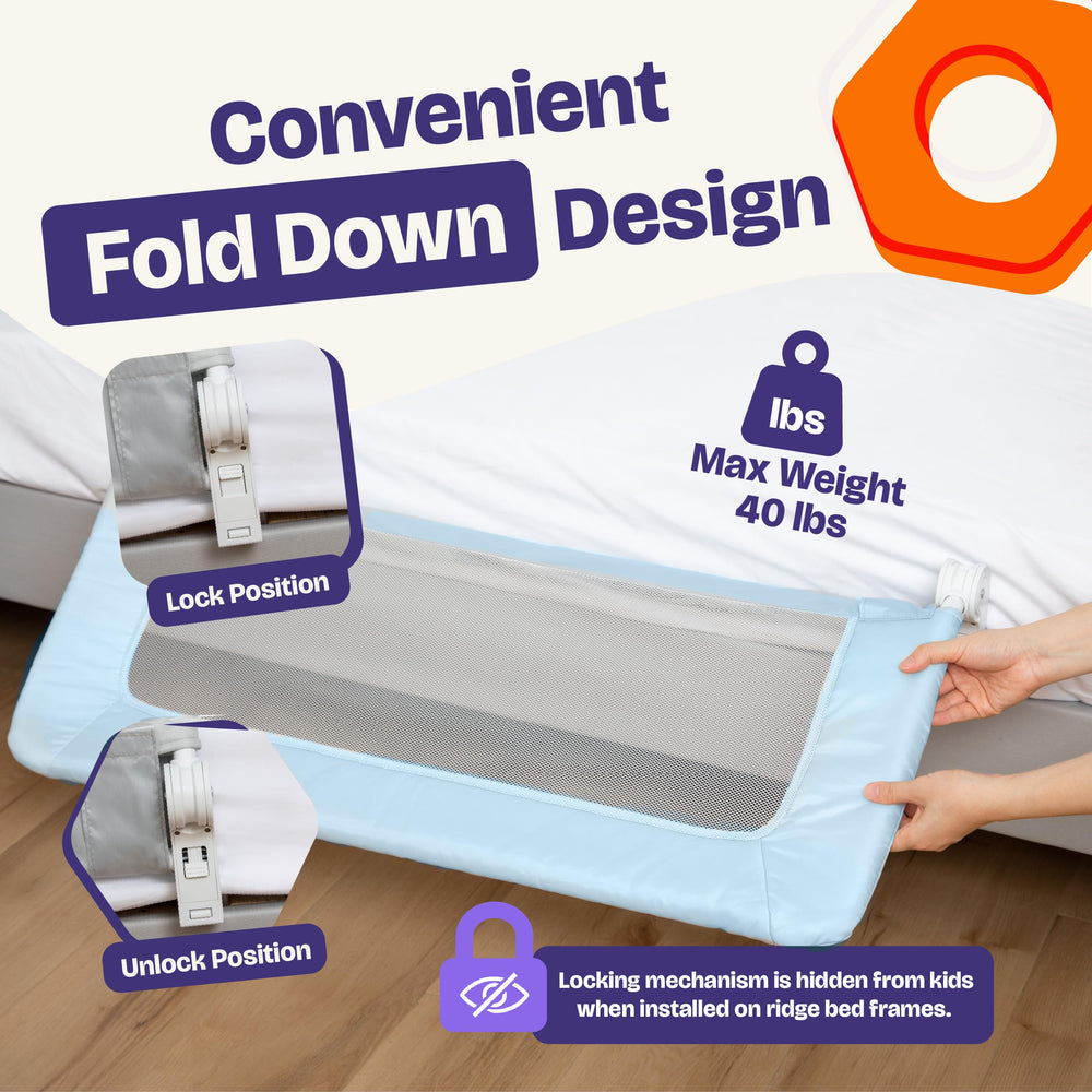 ComfyBumpy bed rail blue twin-bed-fit demonstrates versatile use across sizes.