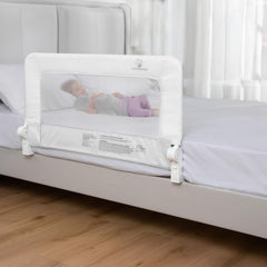 ComfyBumpy bed rail with closed mesh cover for safer sleep.