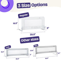 ComfyBumpy bed rail fold-down design enabling easy bed access.