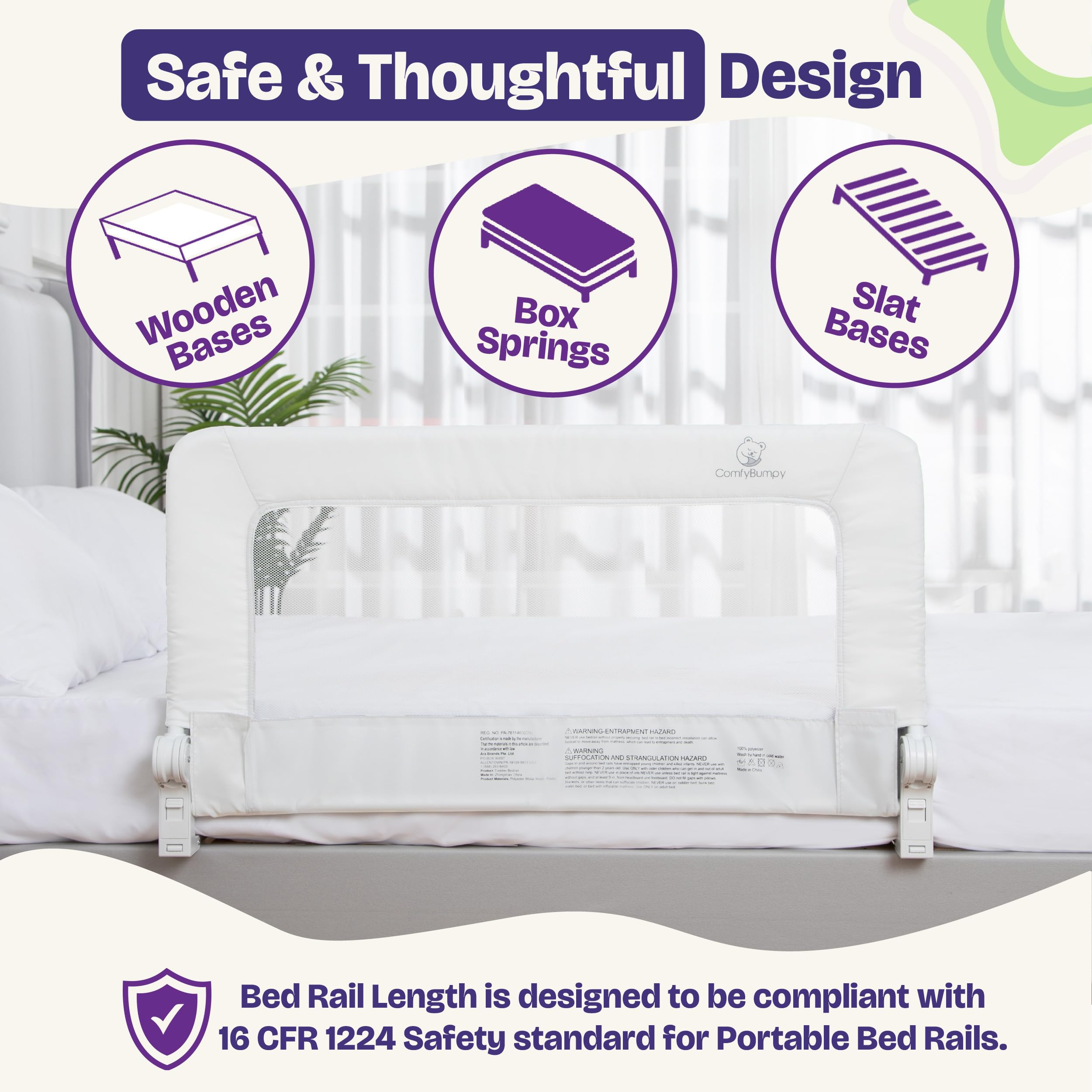 ComfyBumpy swing-down mechanism for quick bed-side access.