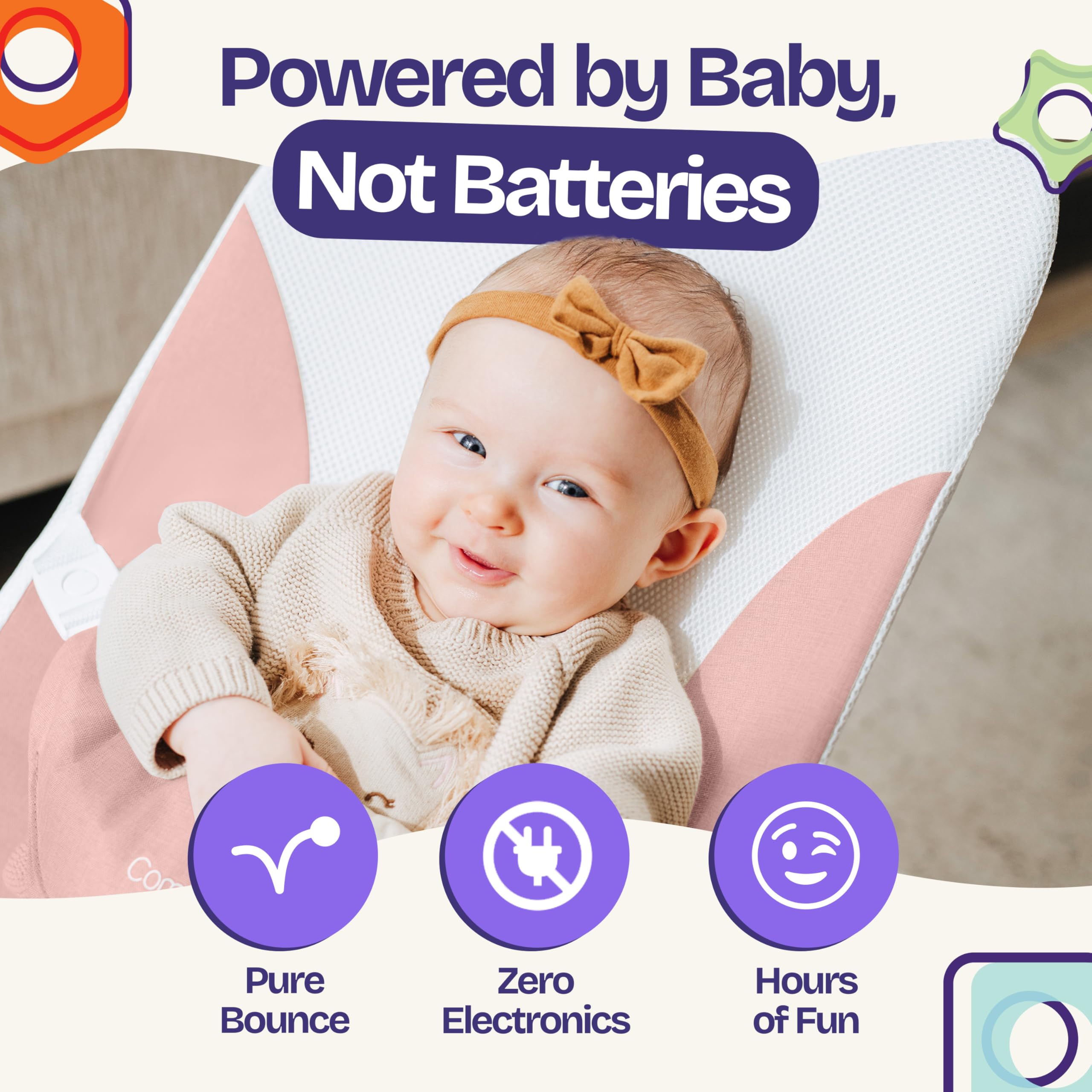 ComfyBumpy Height Positions shows three adjustable levels for infants to toddlers.