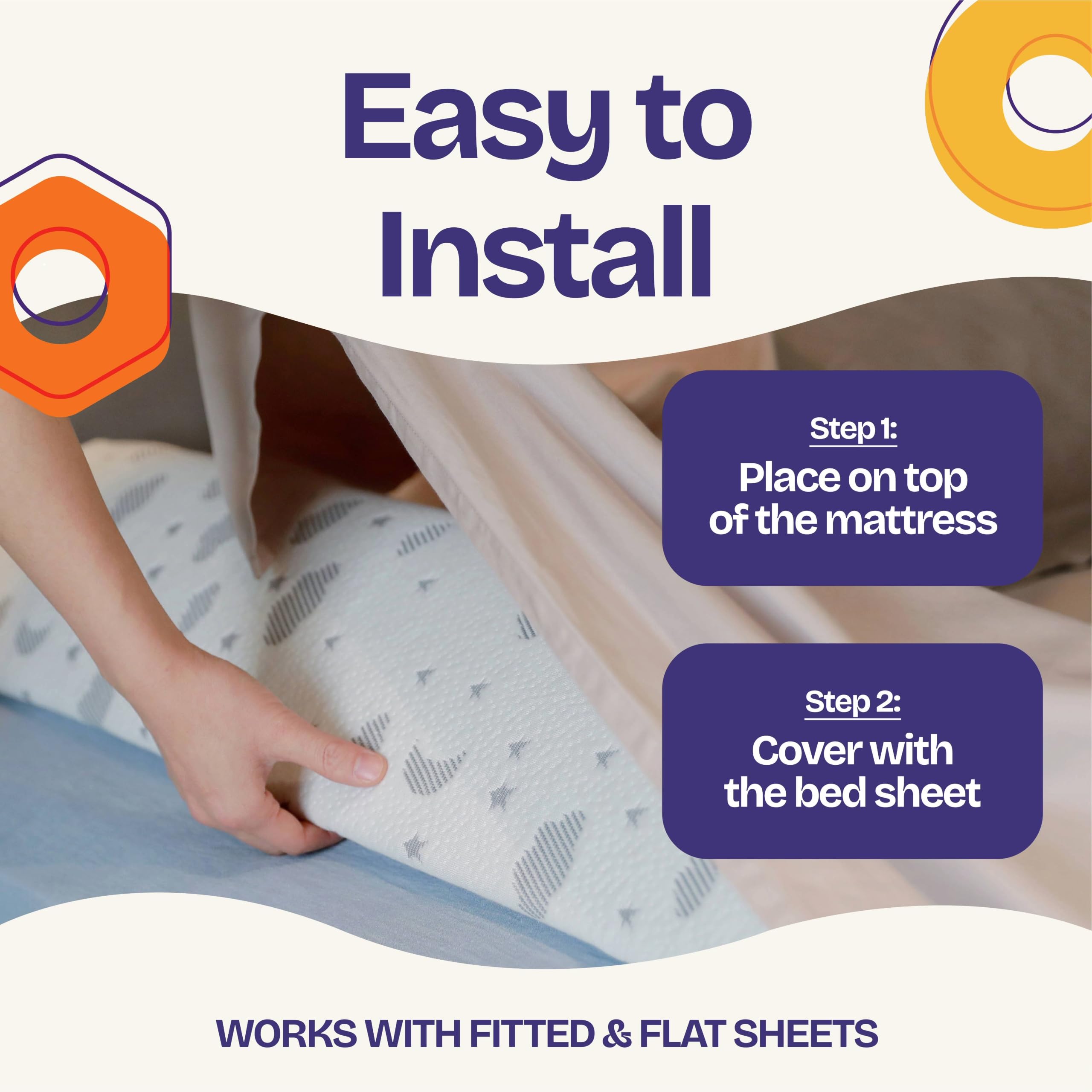 ComfyBumpy non-slip bottom keeps the rail secure to the bed.