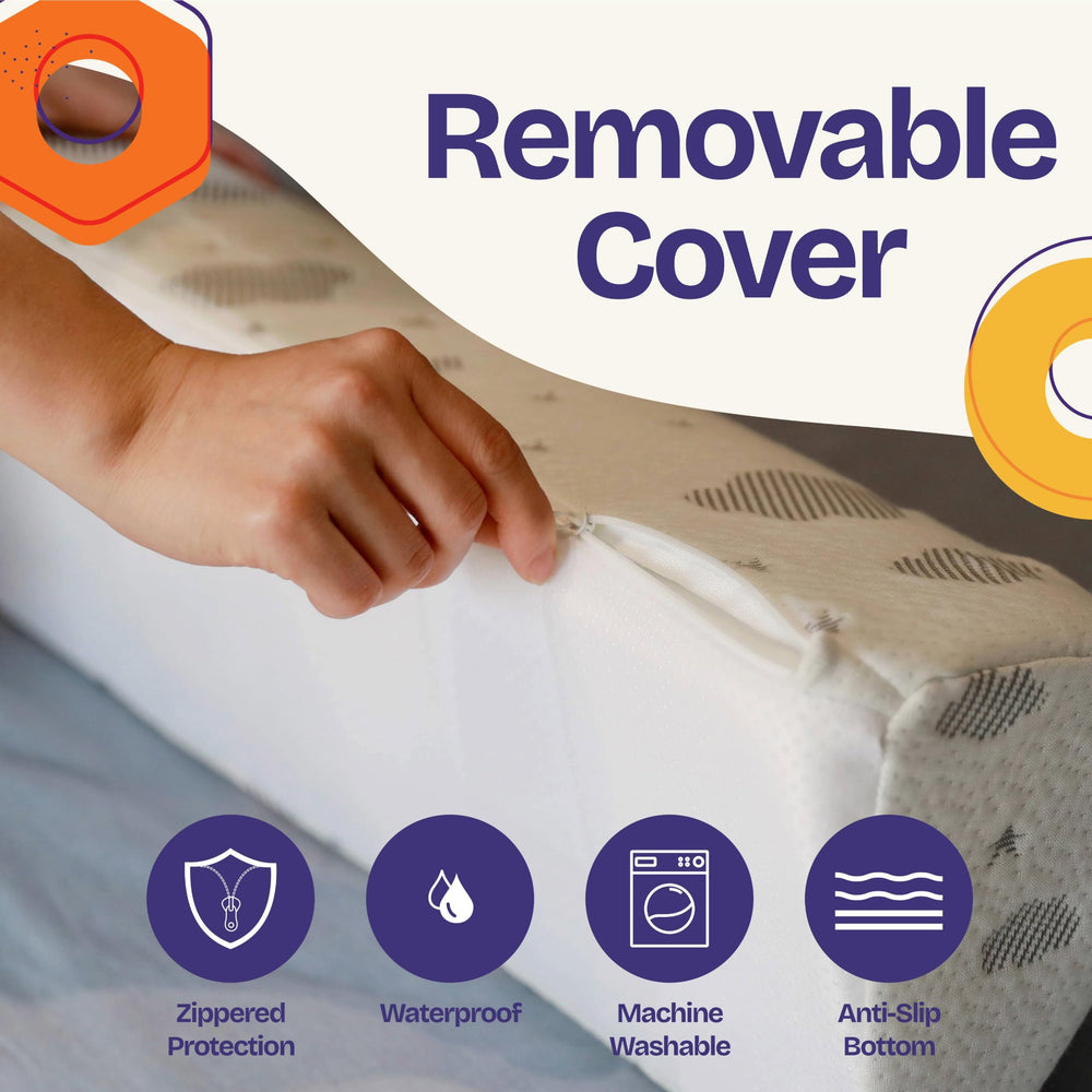 ComfyBumpy removable cover is machine washable for easy cleaning.