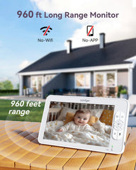 Comfyer baby monitor 4x zoom reveals close-up details of your baby.