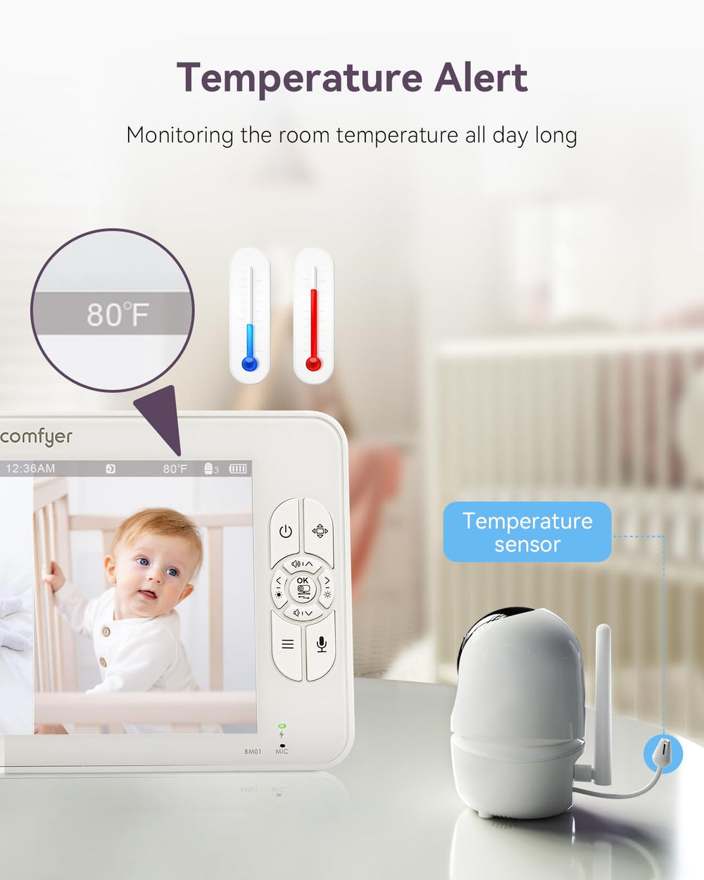 Comfyer baby monitor no WiFi with encrypted transmission keeps privacy high.