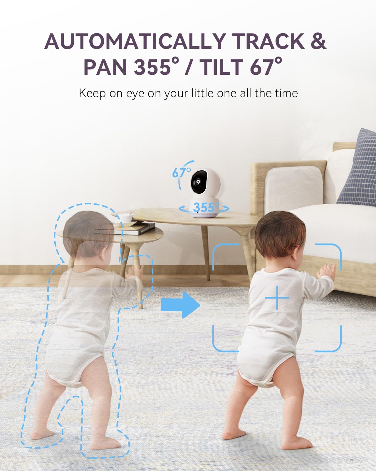 Comfyer Hybrid Video Monitor night vision image in dark room