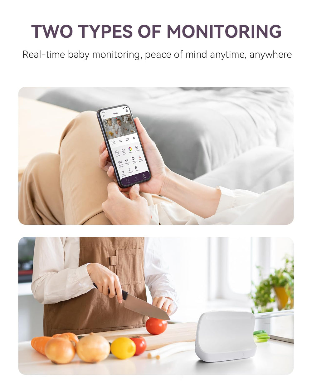 Comfyer Hybrid Video Monitor panorama view illustrating wide nursery coverage