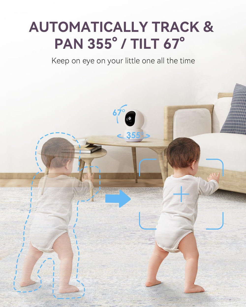Comfyer motion and sound detection alerts you to changes or noises in real time.