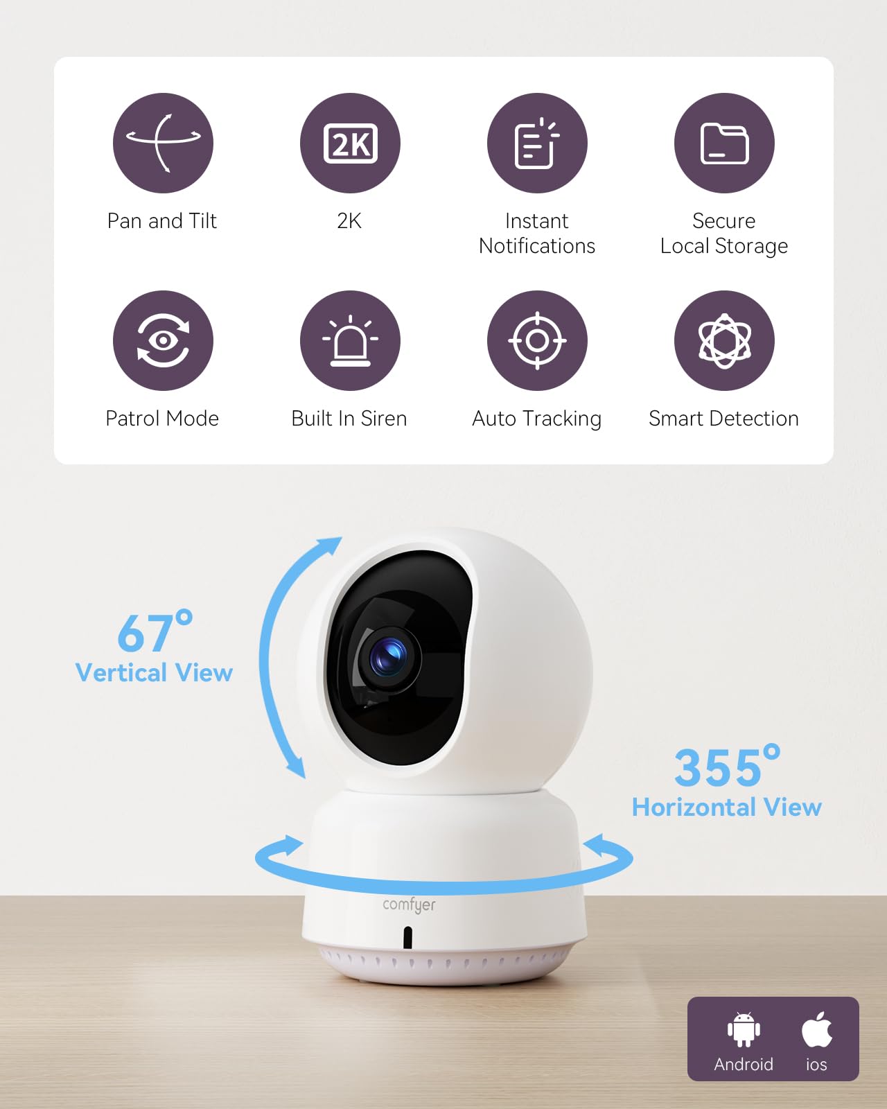 Comfyer night vision monitor provides keen visibility in low light for late-night checks.