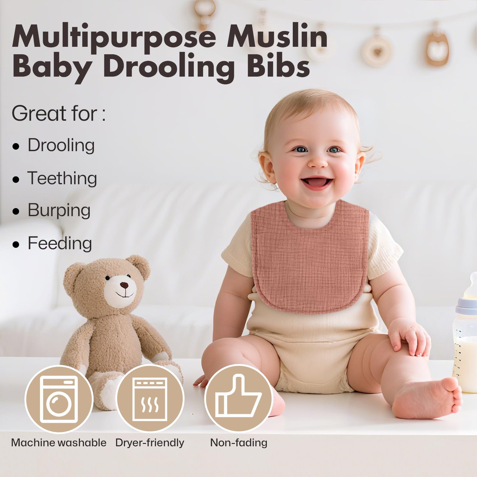 COMFYROLL 8-pack gift-ready bibs suitable for baby showers.