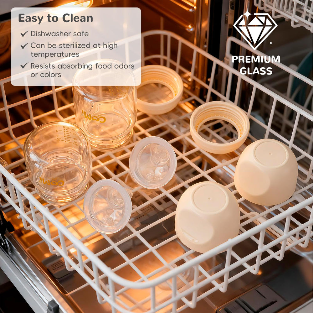 COMI BPA-free 6oz glass bottle keeps feeding safe.