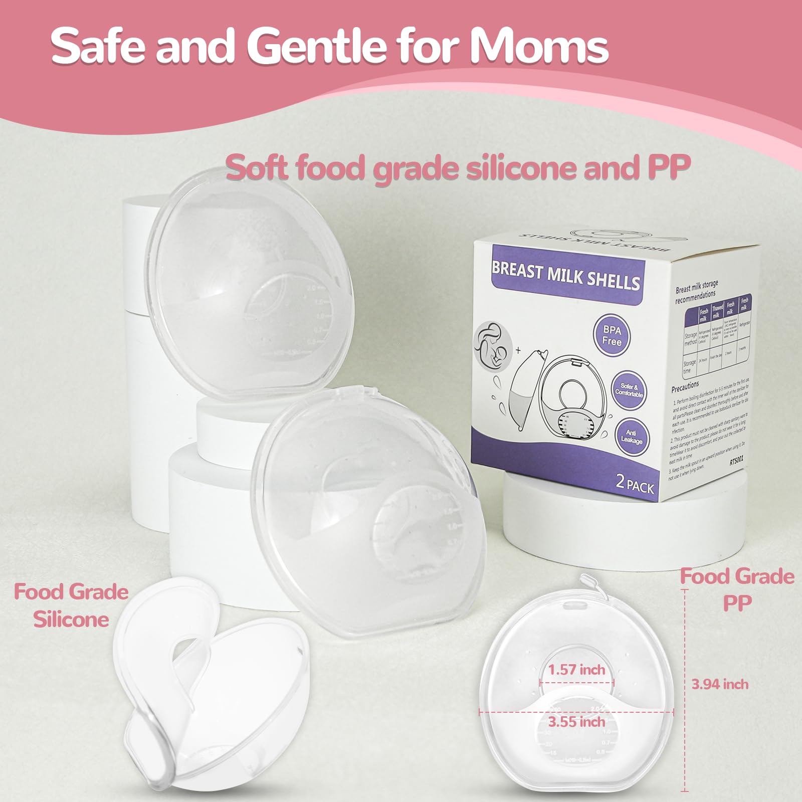 COMI BPA-free silicone ensures skin-safe milk collection.
