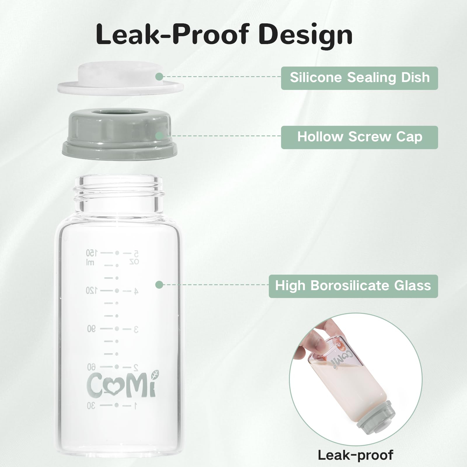 COMI dishwasher-safe bottle suitable for top-rack cleaning