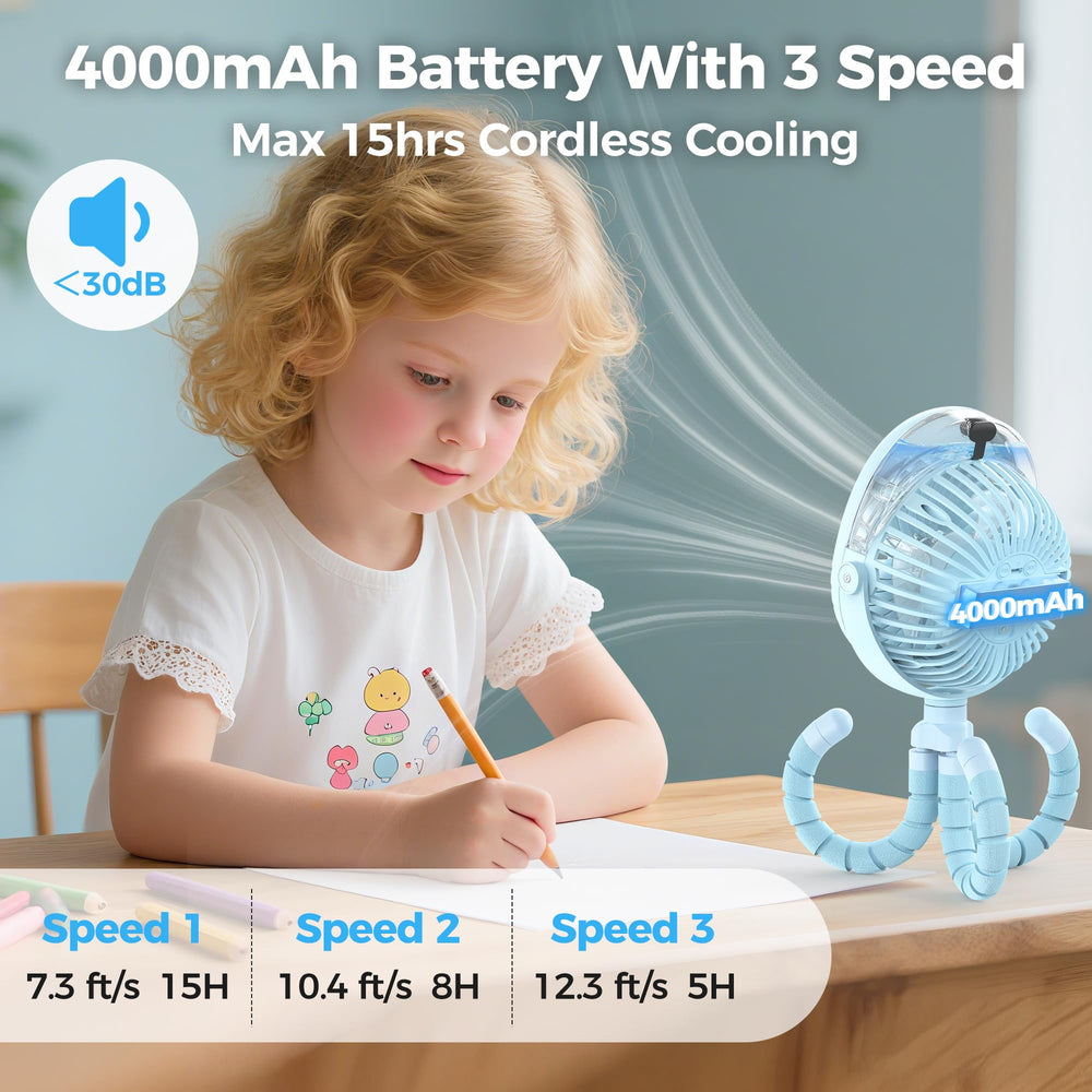 COMLIFE fan runs up to 15 hours of continuous cooling