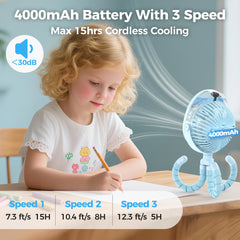 COMLIFE fan runs up to 15 hours of continuous cooling
