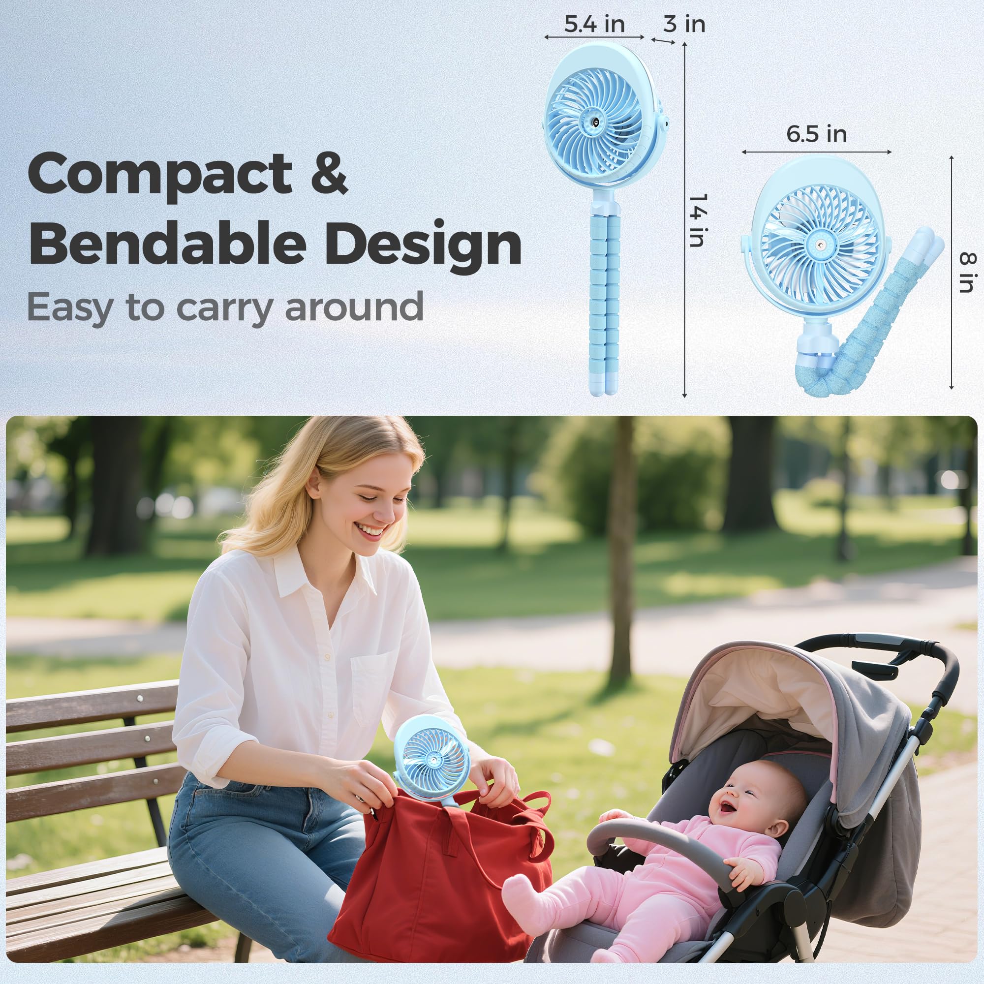 COMLIFE 360° rotation and 270° tilt for precise airflow
