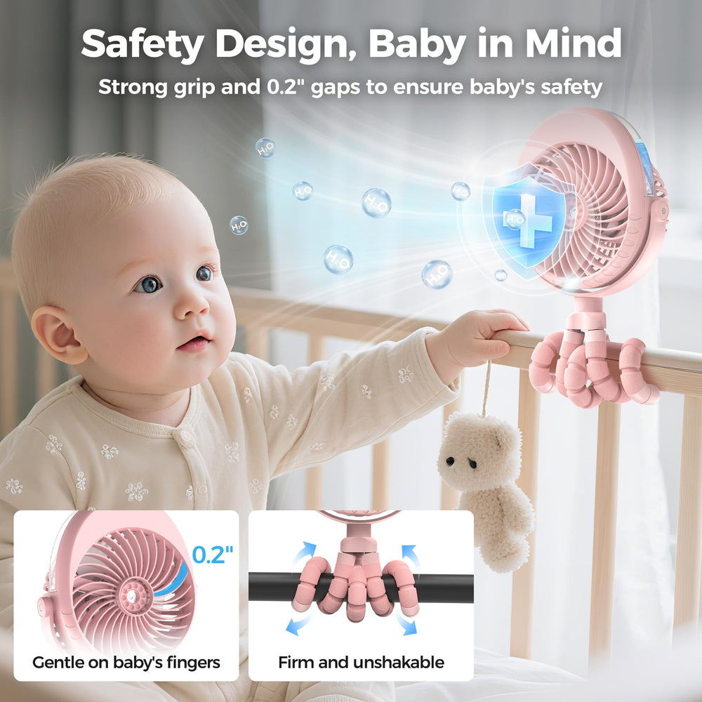 COMLIFE lightweight travel fan shows portable support for parents on the go.