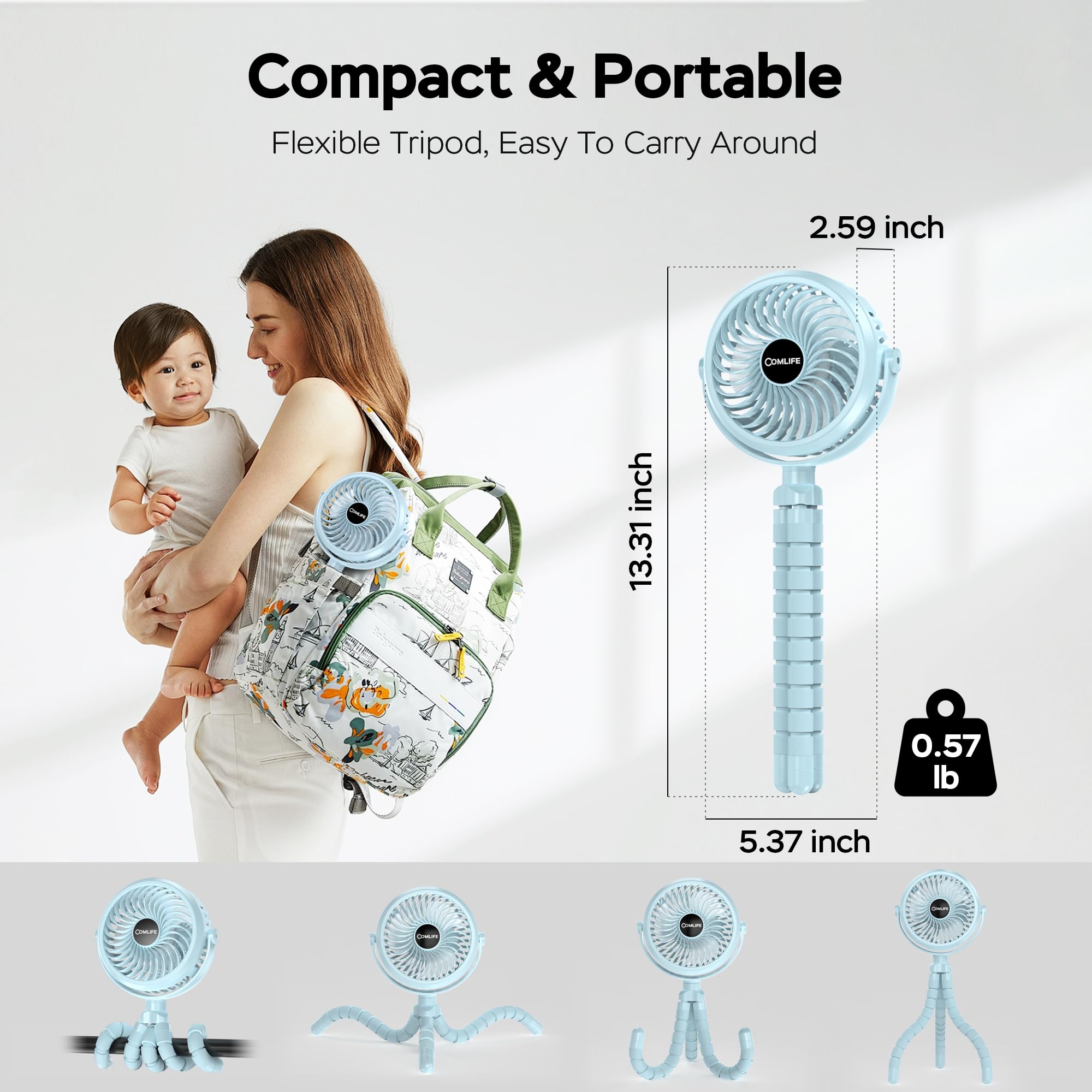 COMLIFE Multi-use design clip on to desk, stroller, or treadmill